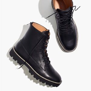 Madewell Women’s Citywalk Lugsole Lace-Up Boot in Leather
